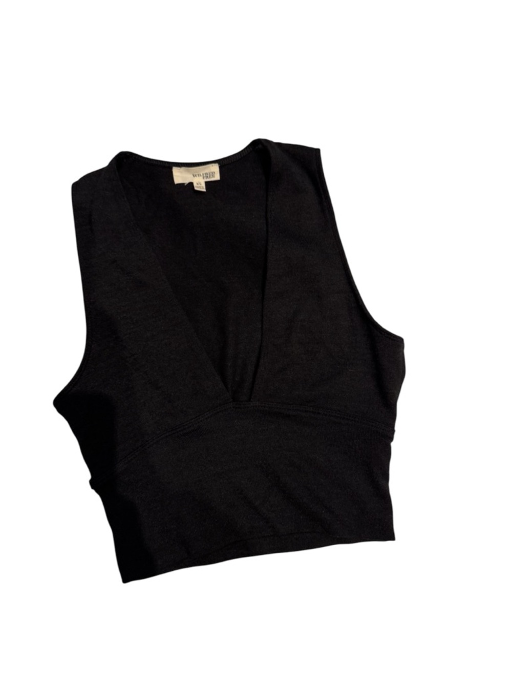 Wilfred Black V-Neck Cropped Tank Top